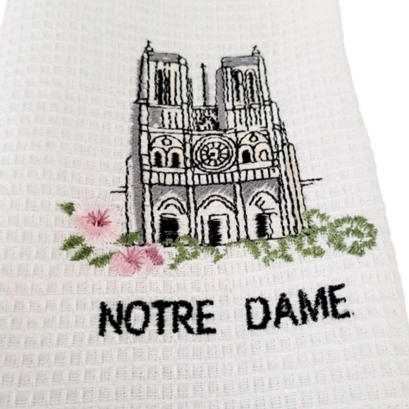 Large Weaved 100% Baumwolle Cotton Kitchen Tea Towel Set Paris & Notre Dame - Picture 3 of 7